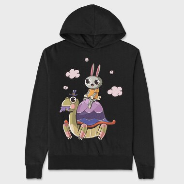 Rabbit On Turtle, Hanorac Oversize Barbati (Unisex)