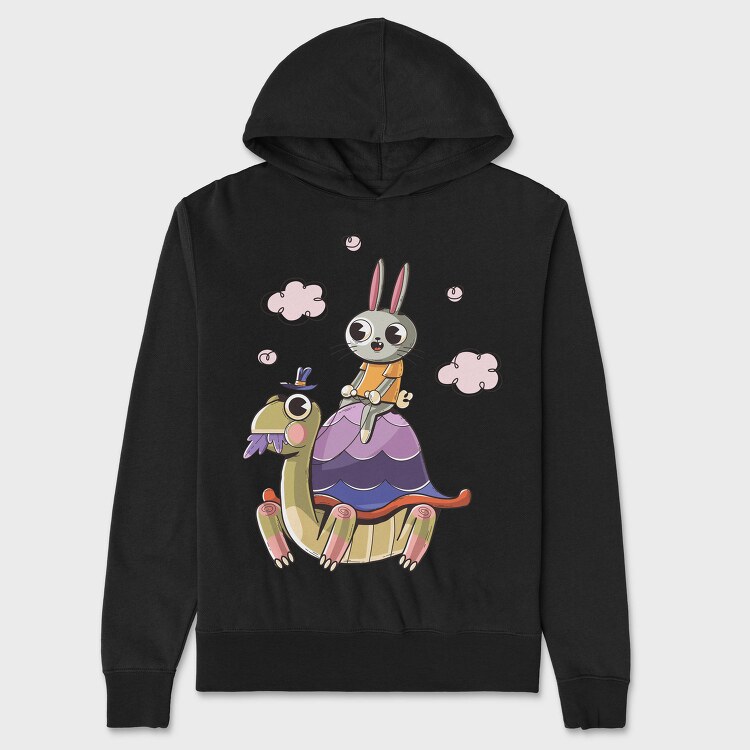 Rabbit On Turtle, Hanorac Oversize Barbati (Unisex)