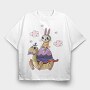 Rabbit On Turtle, Tricou Oversize Barbati (Unisex)