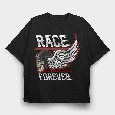 Race Forever, Tricou Oversize Barbati (Unisex)