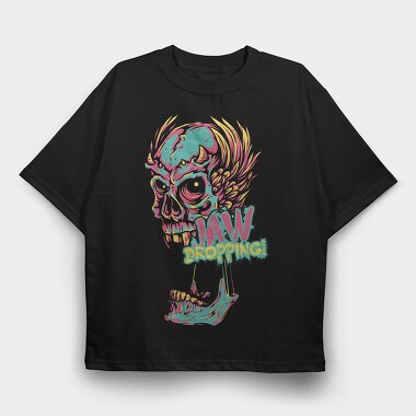 Raw Dropping Skull, Tricou Oversize Barbati (Unisex)