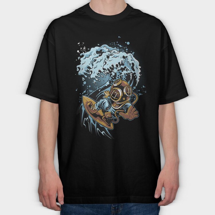 Diving Wave Splash, Tricou Oversize Barbati (Unisex)