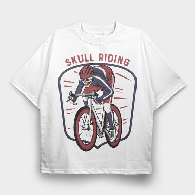 Skull Riding Shield, Tricou Oversize Barbati (Unisex)