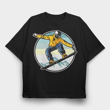 Snowboarders Edge, Tricou Oversize Barbati (Unisex)