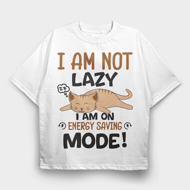 Lazy Cat Energy Saver, Tricou Oversize Barbati (Unisex)