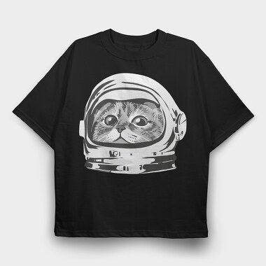Space Cat Astronaut 1, Tricou Oversize Barbati (Unisex)
