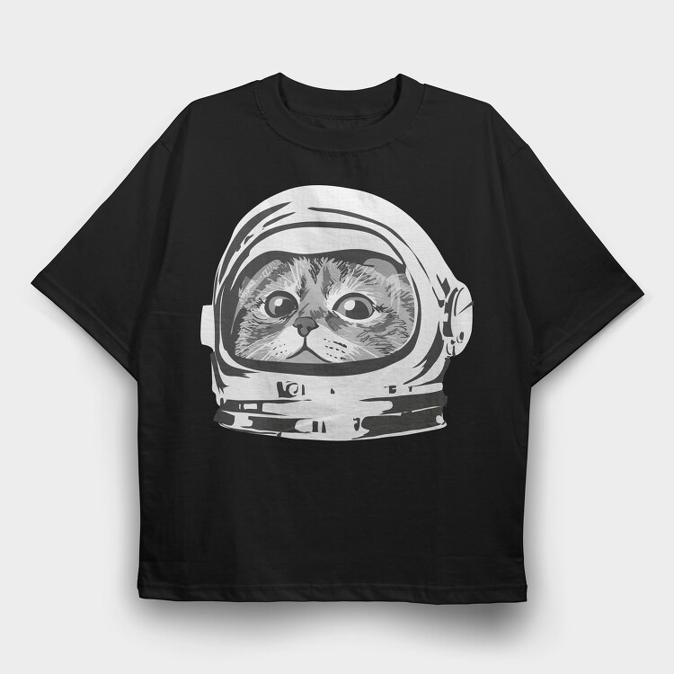 Space Cat Astronaut 1, Tricou Oversize Barbati (Unisex)