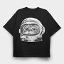 Space Cat Astronaut 1, Tricou Oversize Barbati (Unisex)