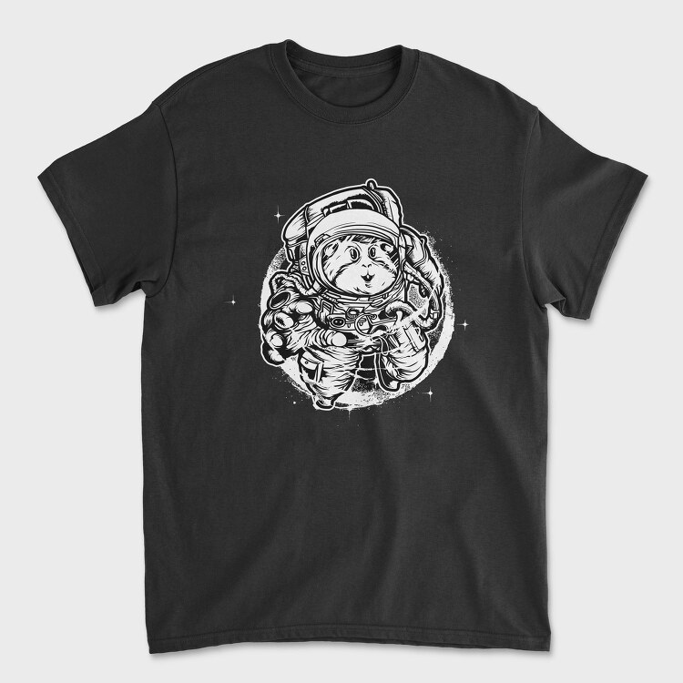Space Cat Astronaut, Tricou Barbati (Unisex)