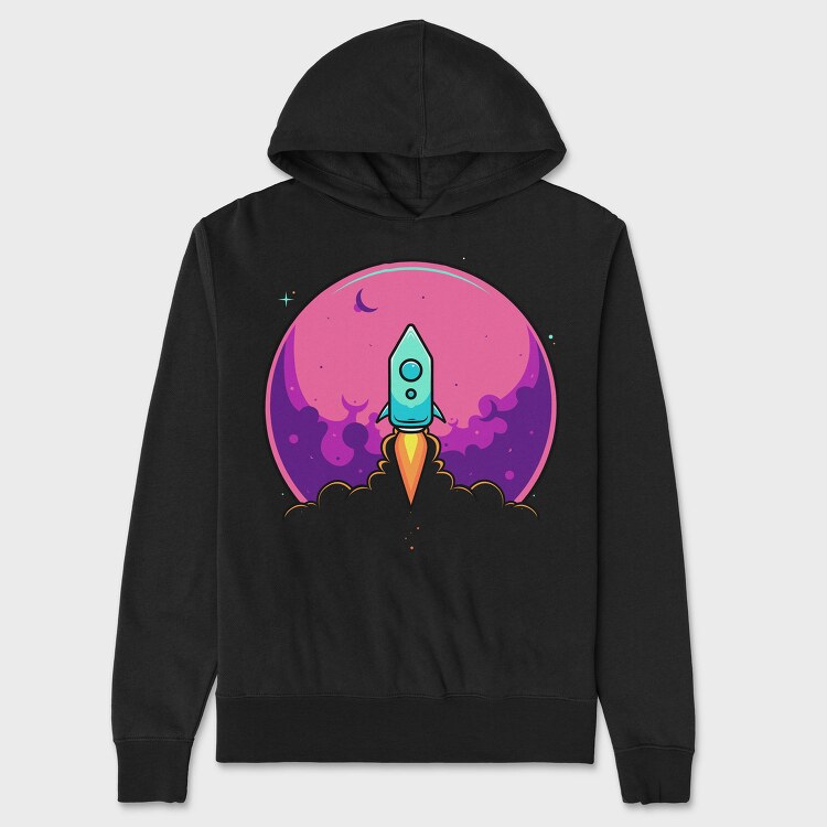Space Rocket Blast, Hanorac Oversize Barbati (Unisex)