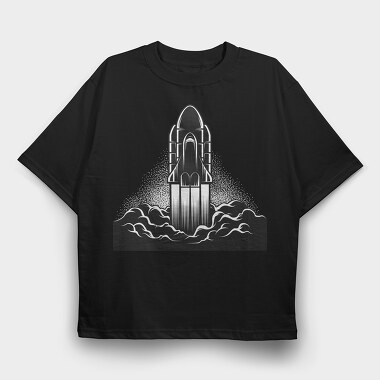 Space Shuttle Ascent, Tricou Oversize Barbati (Unisex)