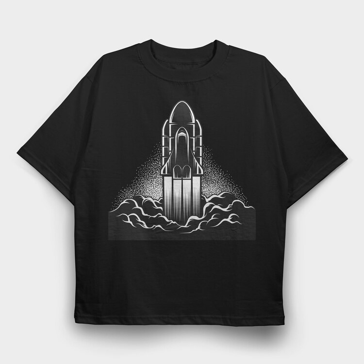 Space Shuttle Ascent, Tricou Oversize Barbati (Unisex)