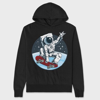 Space Skate Astronaut, Hanorac Oversize Barbati (Unisex)
