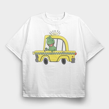 Taxi Dinosaur Ride, Tricou Oversize Barbati (Unisex)