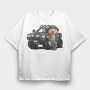Teddy Bear 4X4 Adventure, Tricou Oversize Barbati (Unisex)