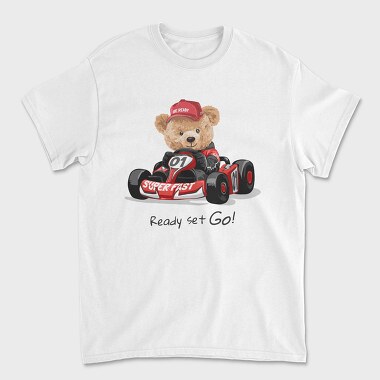 Teddy Race Car Go, Tricou Barbati (Unisex)