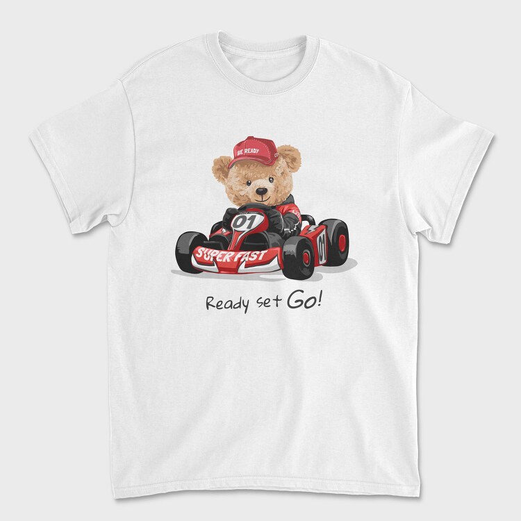 Teddy Race Car Go, Tricou Barbati (Unisex)