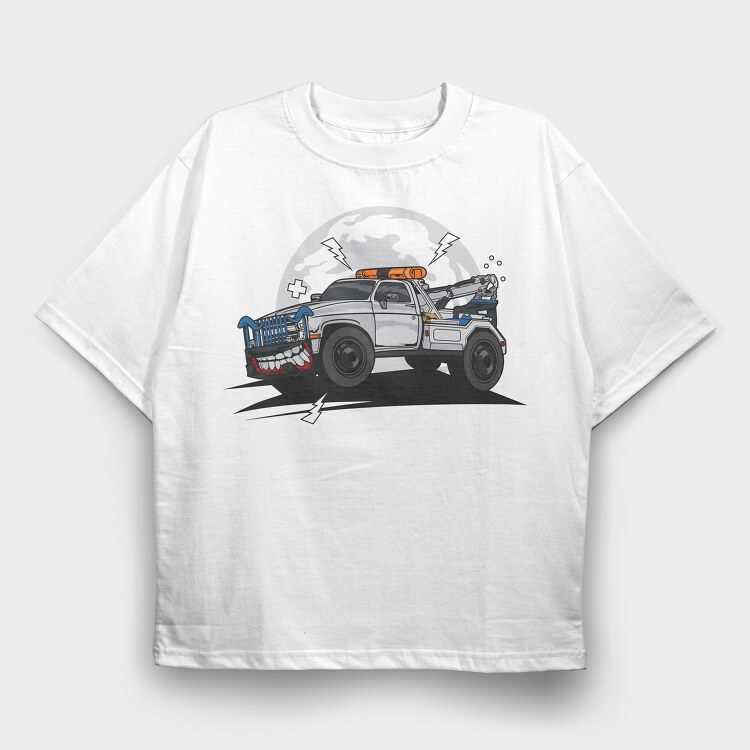 Towtruck Teeth Rescue, Tricou Oversize Barbati (Unisex)
