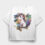 Unicorn Skate Palm, Tricou Oversize Barbati (Unisex)