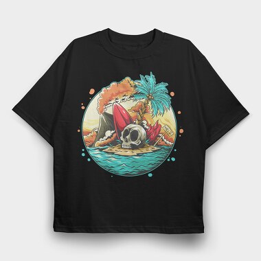 Volcano Skull Rescue, Tricou Oversize Barbati (Unisex)