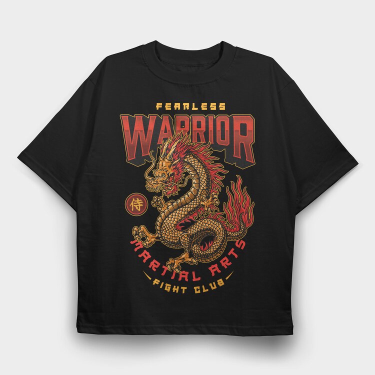 Warrior Dragon Martial Arts, Tricou Oversize Barbati (Unisex)