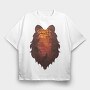 Wolf Howl Sunset, Tricou Oversize Barbati (Unisex)