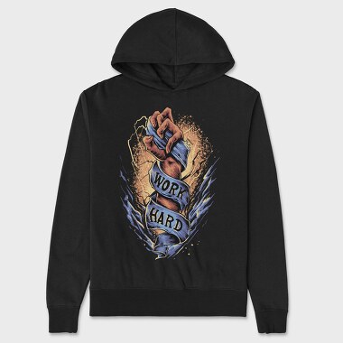 Work Hard Fist, Hanorac Oversize Barbati (Unisex)