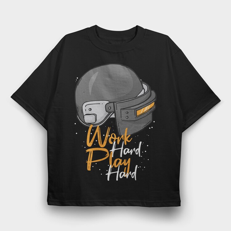 Work Hard Play Hard, Tricou Oversize Barbati (Unisex)