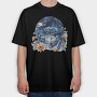 Crab Floral Night, Tricou Oversize Barbati (Unisex)