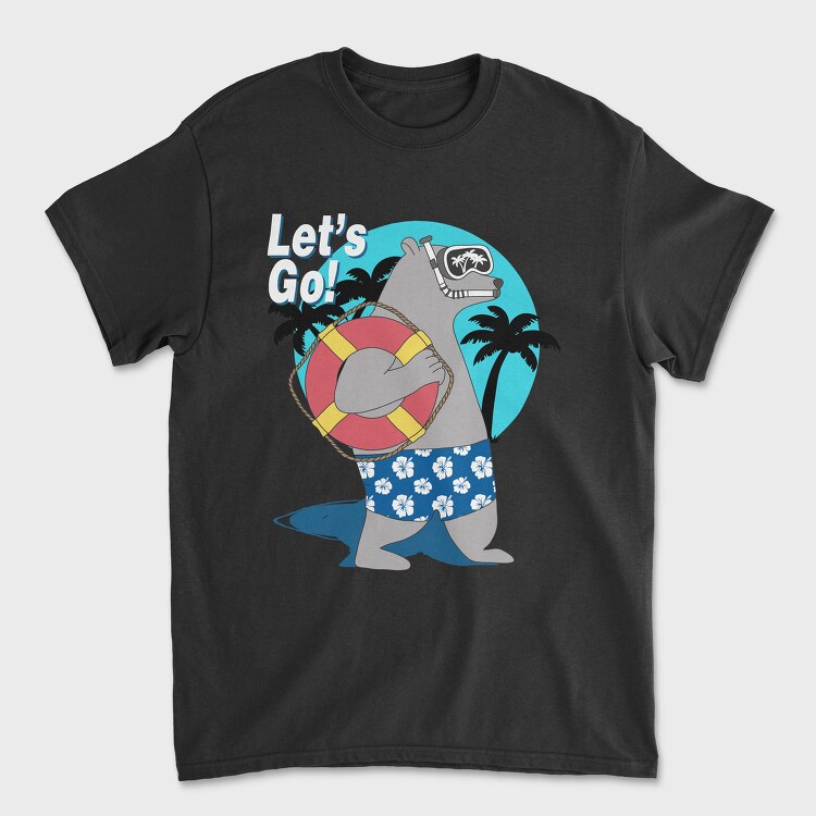 Lets Go Snorkel Bear, Tricou Barbati (Unisex)