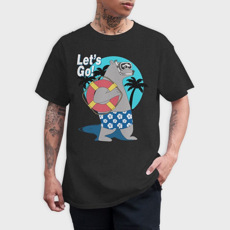 Lets Go Snorkel Bear, Tricou Barbati (Unisex)