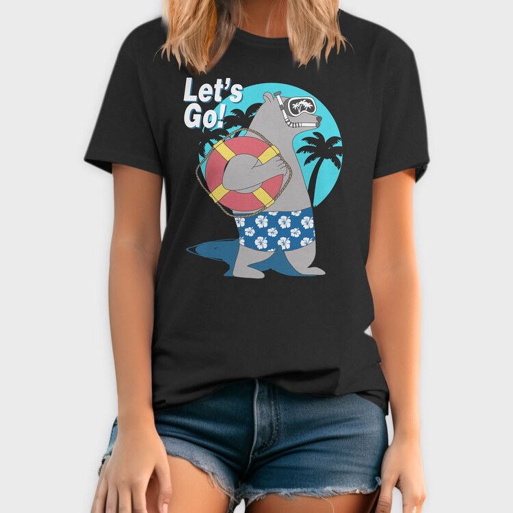 Lets Go Snorkel Bear, Tricou Barbati (Unisex)