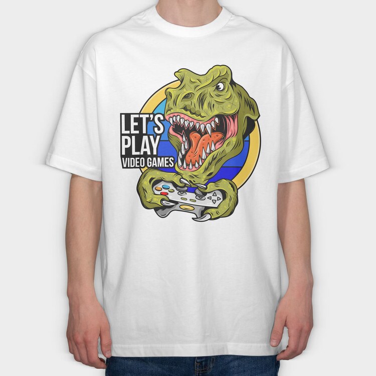 Lets Play Dinosaur, Tricou Oversize Barbati (Unisex)