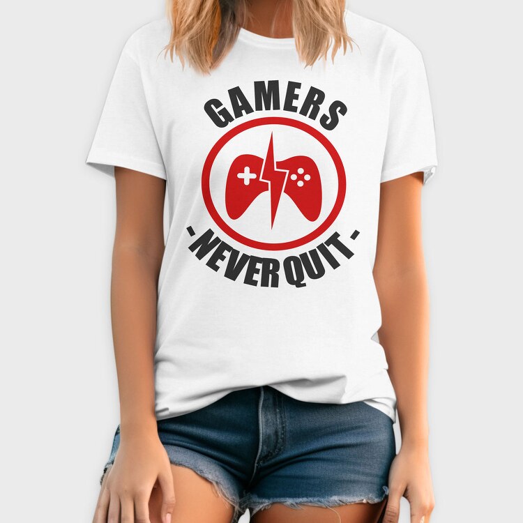Gamers Never Quit, Tricou Barbati (Unisex)