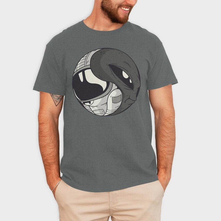 Space Yin & Yang, Tricou Barbati (Unisex)