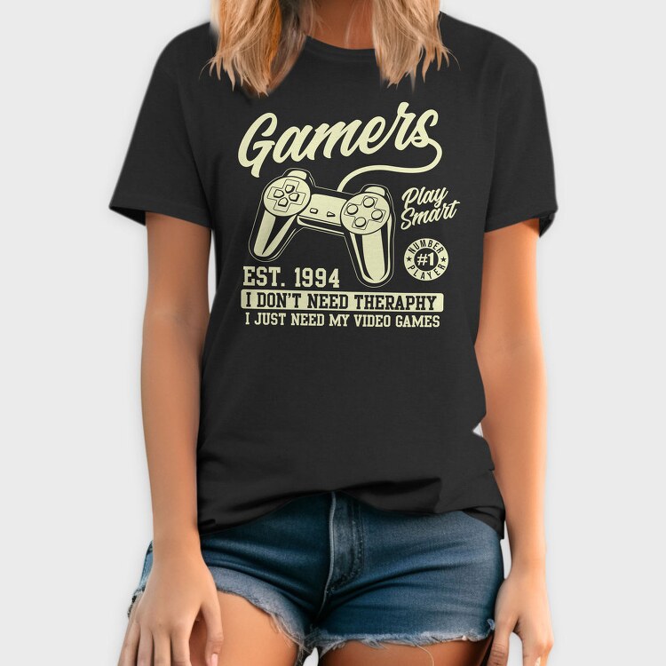 Gamers Smart Therapy, Tricou Barbati (Unisex)