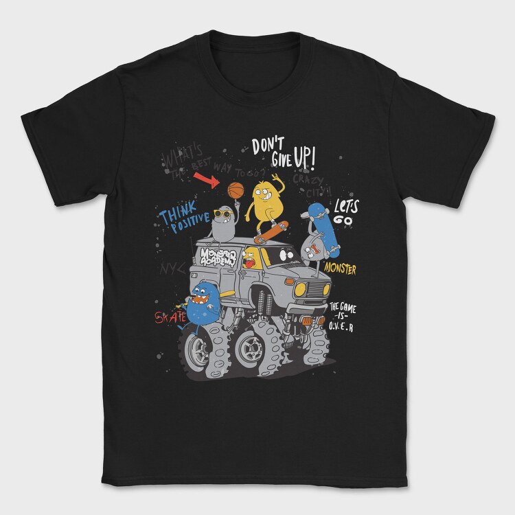 Monsters Go Skate Nyc, Tricou Barbati (Unisex)