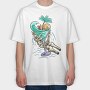 Skeleton Cocktail Paradise, Tricou Oversize Barbati (Unisex)