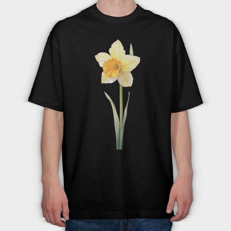 Daffodil Flower 01, Tricou Oversize Barbati (Unisex)