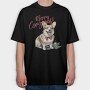 Corgi Merry Longmas, Tricou Oversize Barbati (Unisex)