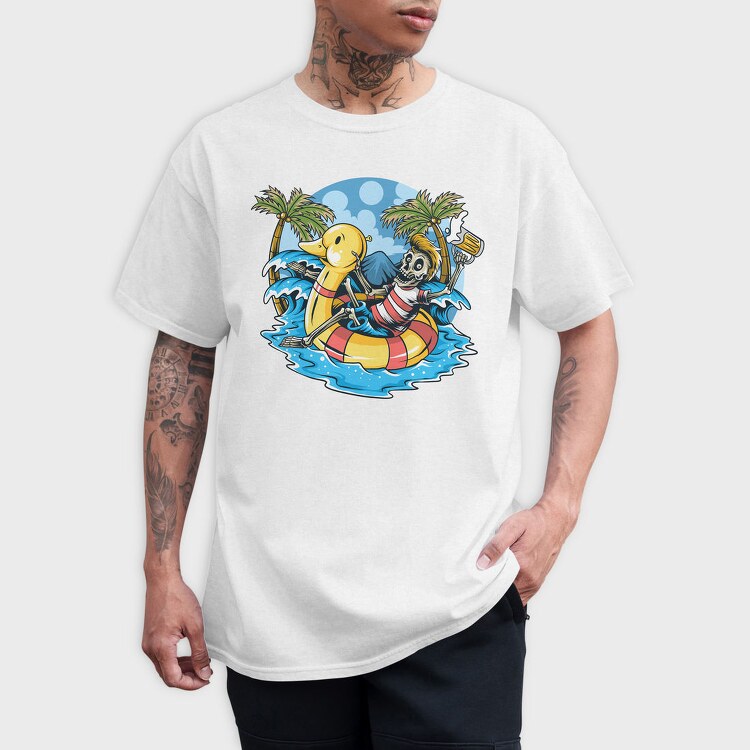 Skeleton Duck Beach, Tricou Barbati (Unisex)