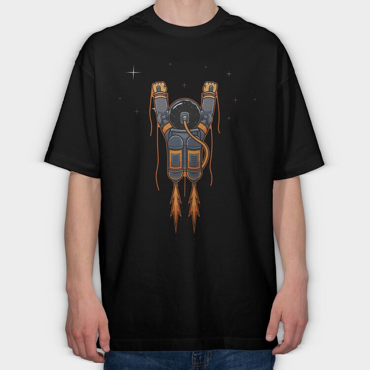 Space Rocket Man, Tricou Oversize Barbati (Unisex)