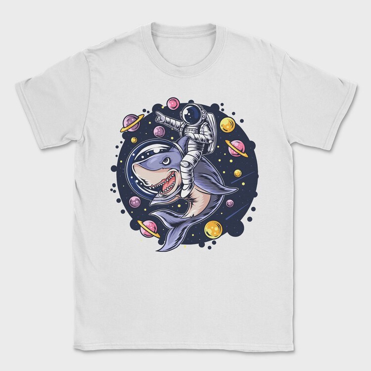Space Shark Astronaut, Tricou Barbati (Unisex)