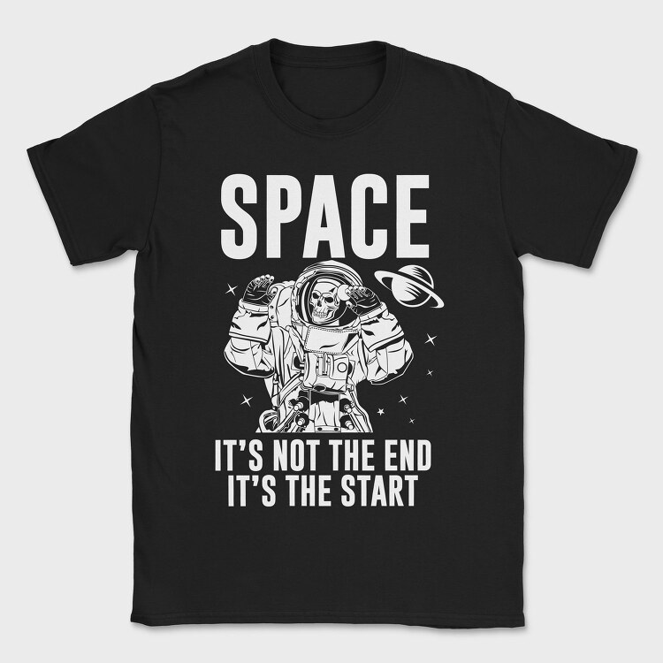 Space Skeleton Salute, Tricou Barbati (Unisex)
