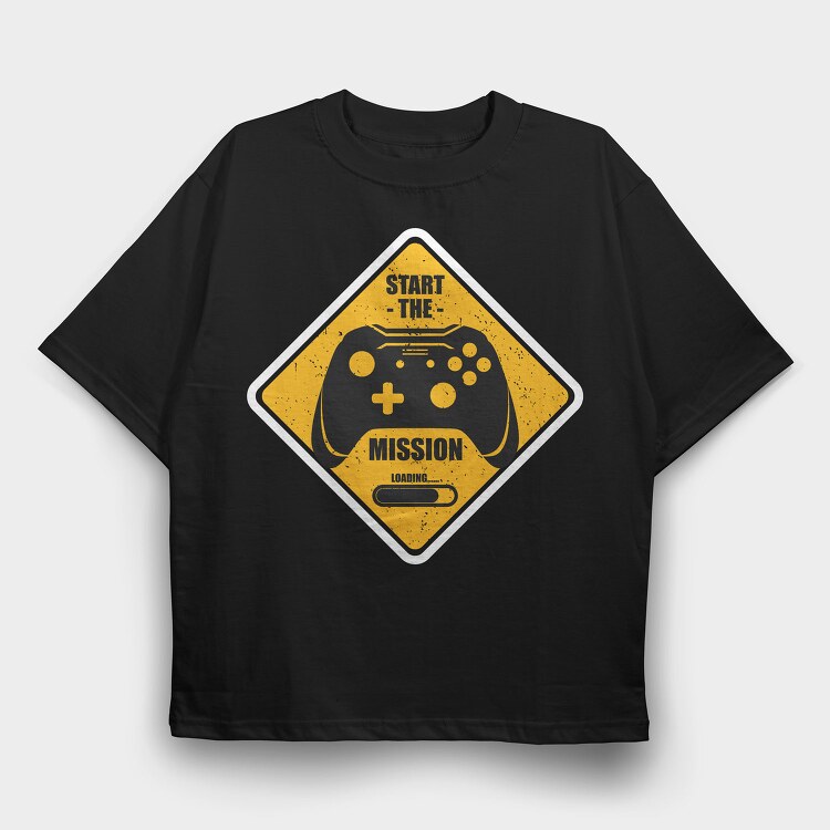 Start The Mission, Tricou Oversize Barbati (Unisex)