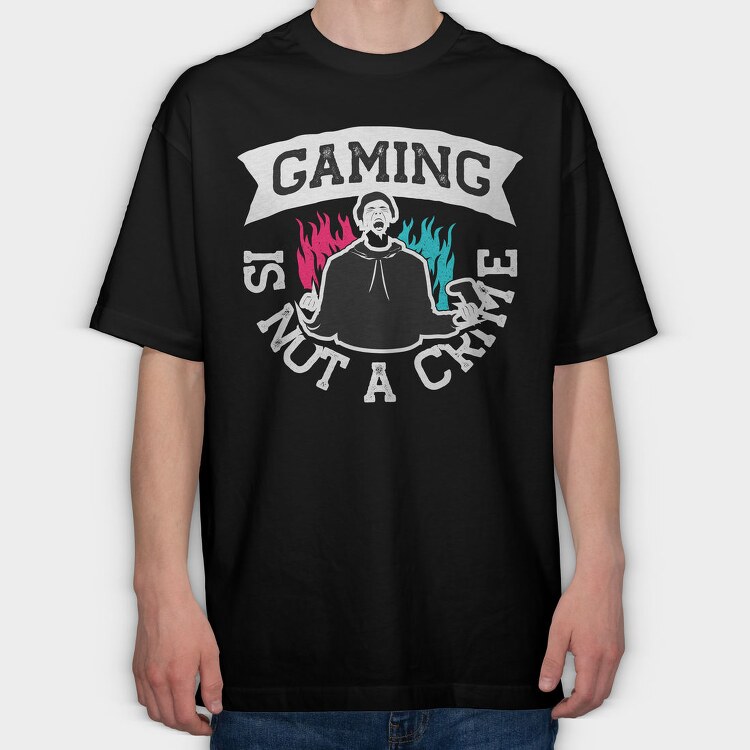Gaming Flames, Tricou Oversize Barbati (Unisex)