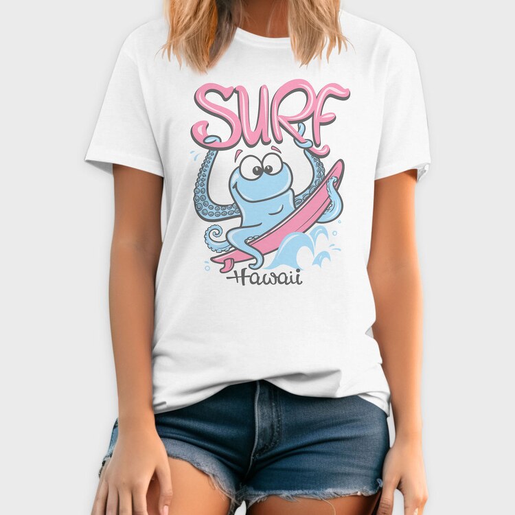 Octopus Surfing Hawaii, Tricou Barbati (Unisex)
