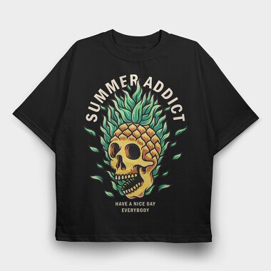 Summer Skull Paradise, Tricou Oversize Barbati (Unisex)