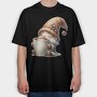 Cozy Coffee Gnome, Tricou Oversize Barbati (Unisex)