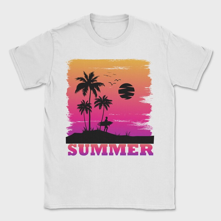 Sunset Surfer Vibes, Tricou Barbati (Unisex)
